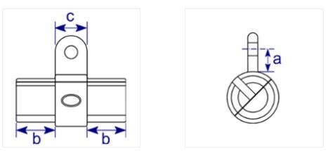 Diagram showing dimensions of DDA 750 Assist Expanding Fitting
